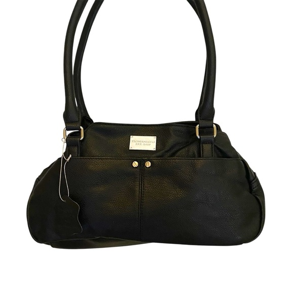 Tignanello Black Leather Satchel - Picture 1 of 10